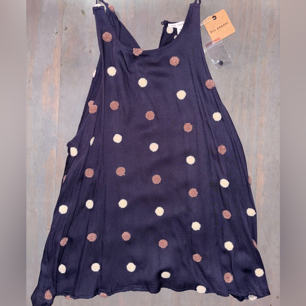 Blu Pepper Navy Polka Dot Tank
